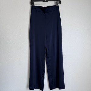 NWT Blue Satin Wide Leg Pants